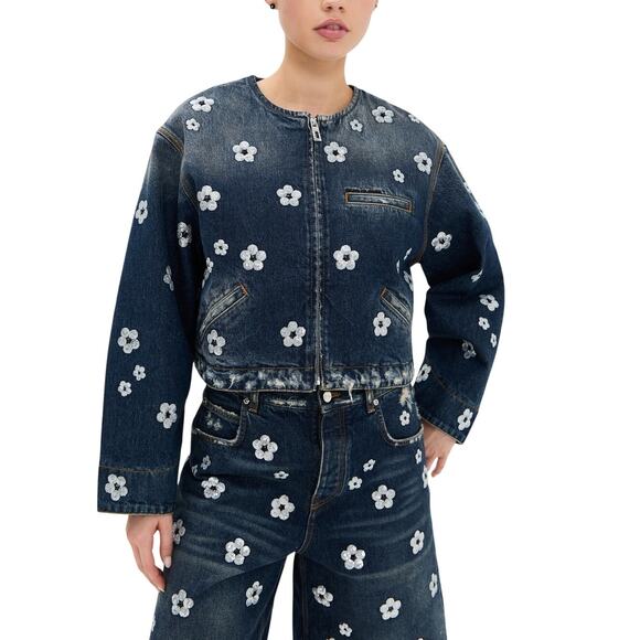Marc Jacobs Jackets & Blazers - Marc Jacobs Sequined Blue Daisy Jacket Size L
